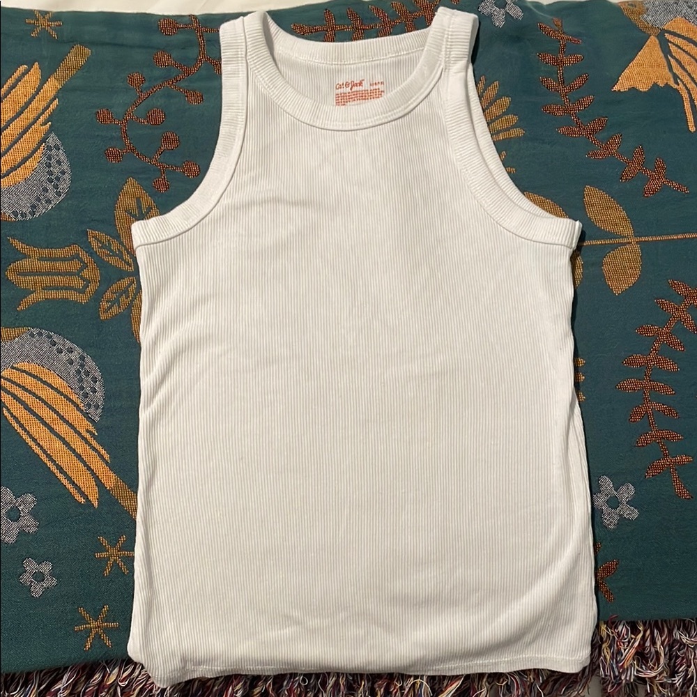 Off-White Ribbed Tank Top